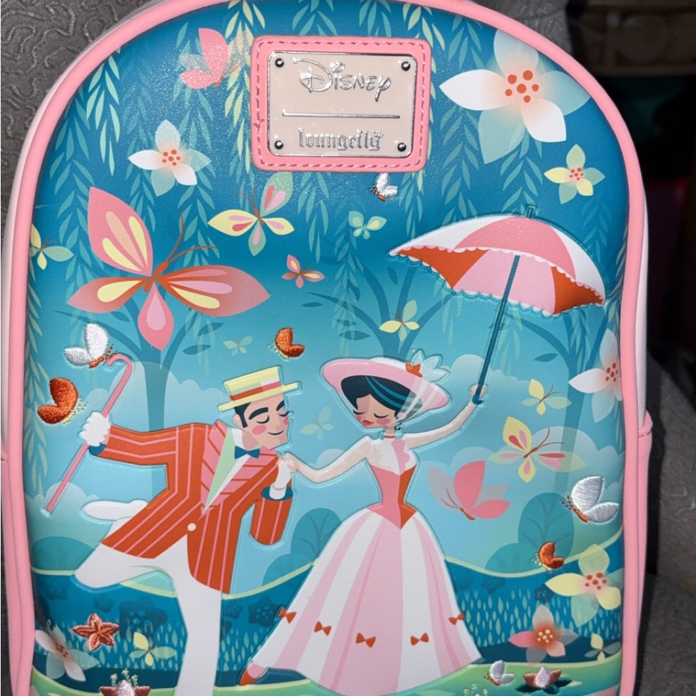 Disney Pink Patterned Interior Backpack - image 1